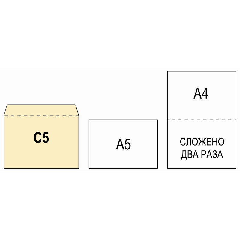 Конверт E4+ 290*390 мм, треугольный клапан без клея, крафт бумага 90г/м2, арт. 11500.Т